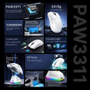 Mouse Gamer Sem Fio Attack Shark X11 RGB 22000 DPI Três Modos