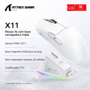 Mouse Gamer Sem Fio Attack Shark X11 RGB 22000 DPI Três Modos