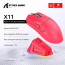 Mouse Gamer Sem Fio Attack Shark X11 RGB 22000 DPI Três Modos