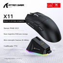 Mouse Gamer Sem Fio Attack Shark X11 RGB 22000 DPI Três Modos